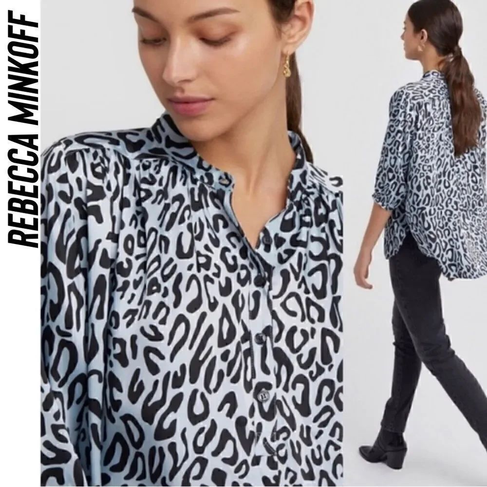 REBECCA MINKOFF FLEUR BLOUSE TOP IN SKY BLUE NWT 3X